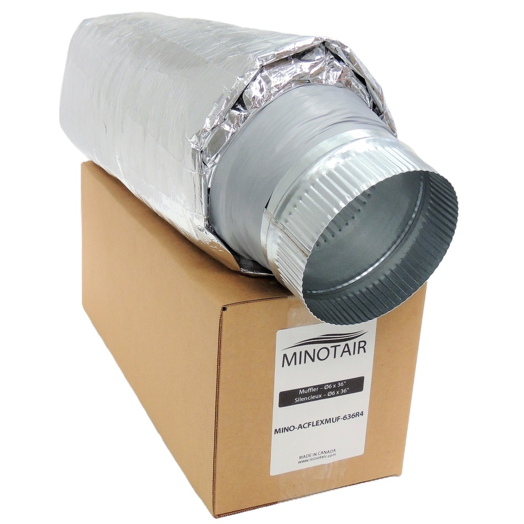 AcoustiCare© prefab silencer - 3 feet x 4 inch. diameter